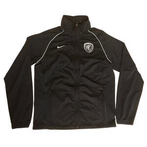Nike Black Full Zip Sports Warm Up Jacket Mens Size Medium Zipper Pockets